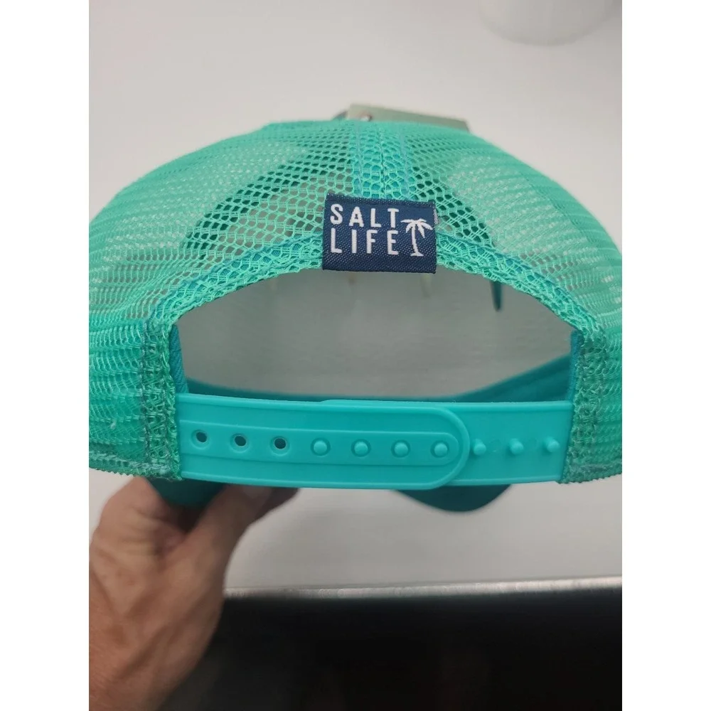 Salt Life‎ Youth Girls Trucker Hat Live Salty Palm Trees Snapback Teal Pink NEW